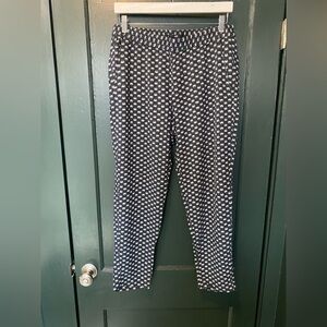 H&M crab print navy pants